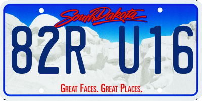 SD license plate 82RU16