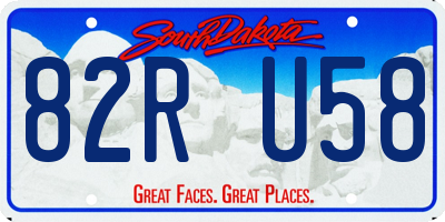 SD license plate 82RU58