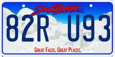 SD license plate 82RU93