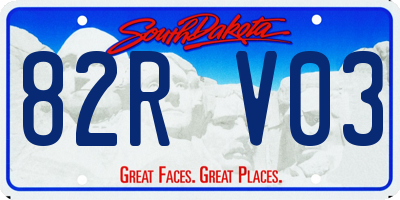 SD license plate 82RV03