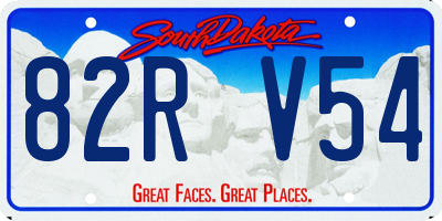 SD license plate 82RV54