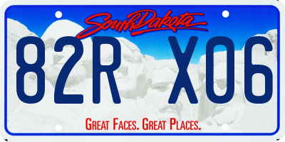 SD license plate 82RX06