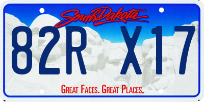 SD license plate 82RX17