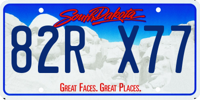 SD license plate 82RX77