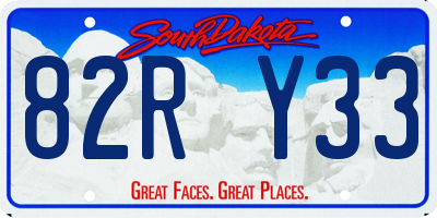 SD license plate 82RY33