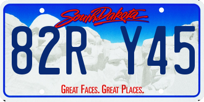 SD license plate 82RY45