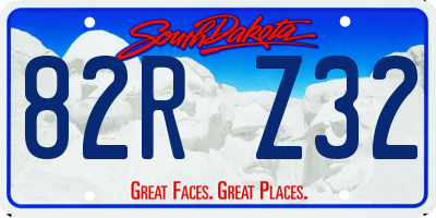 SD license plate 82RZ32
