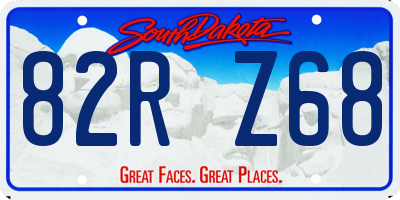 SD license plate 82RZ68