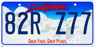 SD license plate 82RZ77