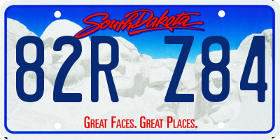 SD license plate 82RZ84