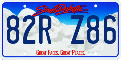 SD license plate 82RZ86