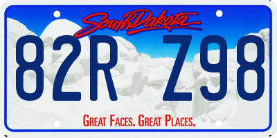 SD license plate 82RZ98
