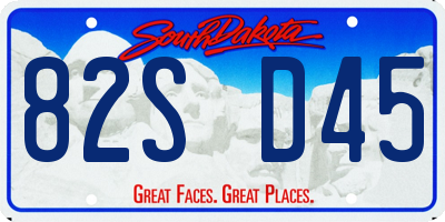 SD license plate 82SD45