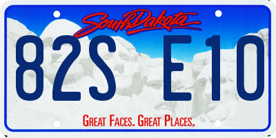 SD license plate 82SE10