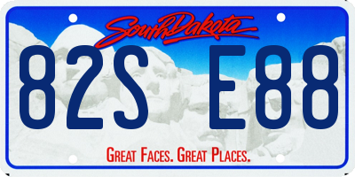SD license plate 82SE88