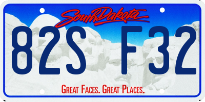 SD license plate 82SF32