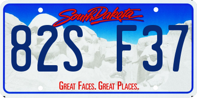 SD license plate 82SF37