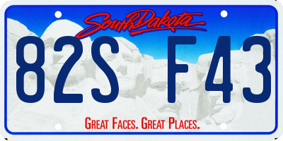 SD license plate 82SF43