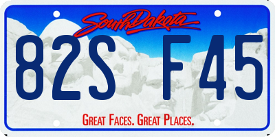 SD license plate 82SF45