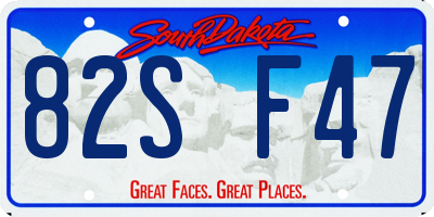 SD license plate 82SF47