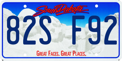 SD license plate 82SF92