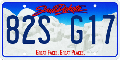 SD license plate 82SG17
