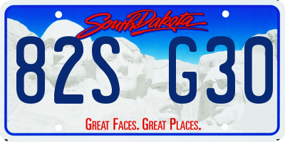 SD license plate 82SG30