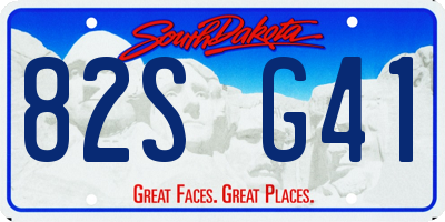 SD license plate 82SG41