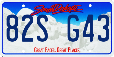SD license plate 82SG43