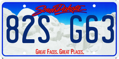 SD license plate 82SG63