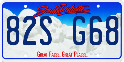 SD license plate 82SG68