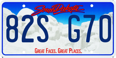 SD license plate 82SG70