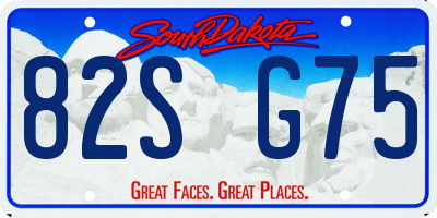 SD license plate 82SG75