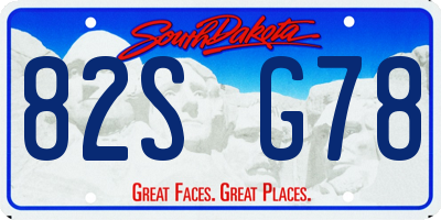 SD license plate 82SG78