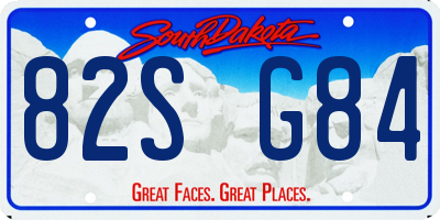 SD license plate 82SG84