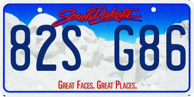 SD license plate 82SG86