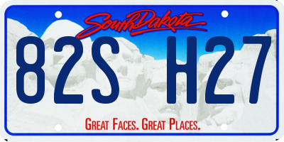 SD license plate 82SH27