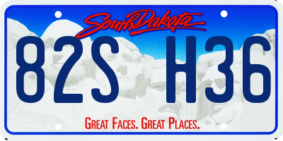 SD license plate 82SH36