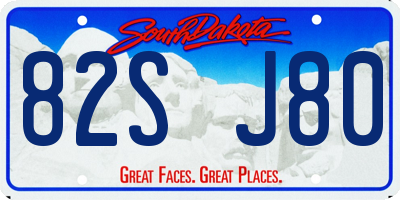 SD license plate 82SJ80