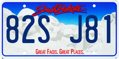 SD license plate 82SJ81