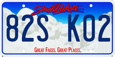 SD license plate 82SK02