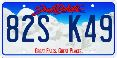 SD license plate 82SK49