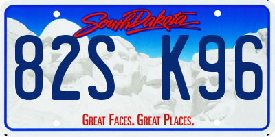SD license plate 82SK96