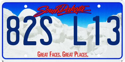 SD license plate 82SL13
