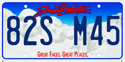 SD license plate 82SM45
