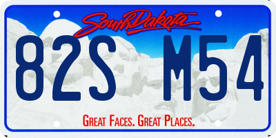 SD license plate 82SM54