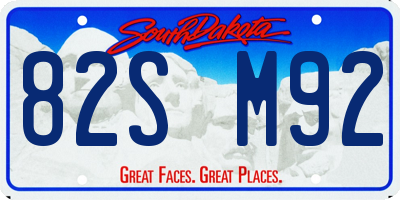 SD license plate 82SM92