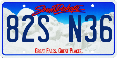 SD license plate 82SN36