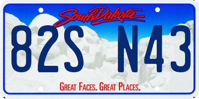 SD license plate 82SN43