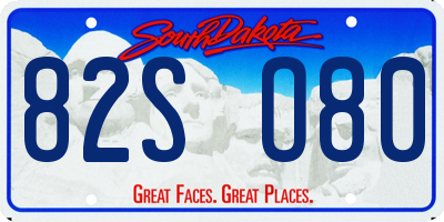 SD license plate 82SO80